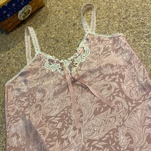Vintage Lucy Ann II Pink Slip Dress Nightgown Lingerie Small Lace Made in USA